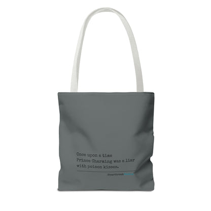 Prince Charming's Poison Kisses Haiku - Tote Bag (Dual-sided print in Moody Grey)