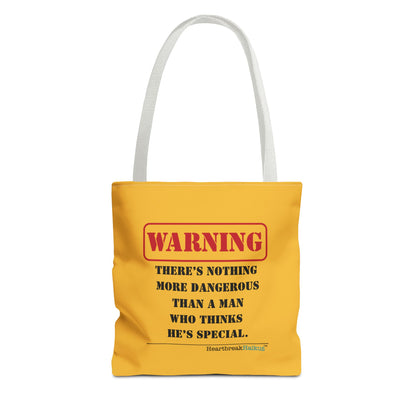 Warning: Dangerous Special Man Haiku Tote Bag (dual-sided design in Yellow Gold)