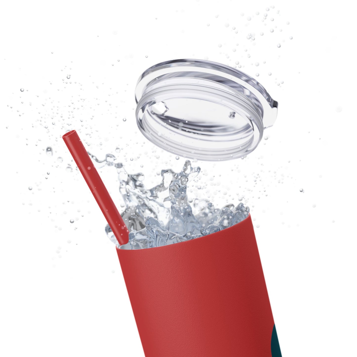 "Heal yourself with words." (Broken heart design) Skinny Tumbler with Eco-Friendly, Reusable, Matching Straw, 20oz