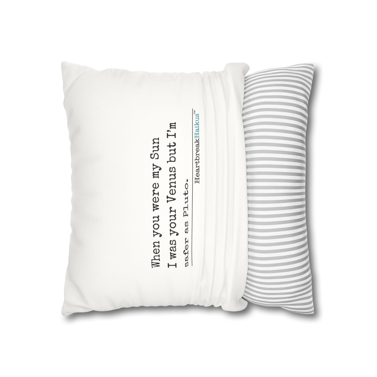 Safer as Pluto Haiku - Faux Suede Square Pillowcase