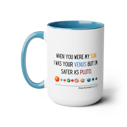 Safer as Pluto - Two-Tone Coffee Mug