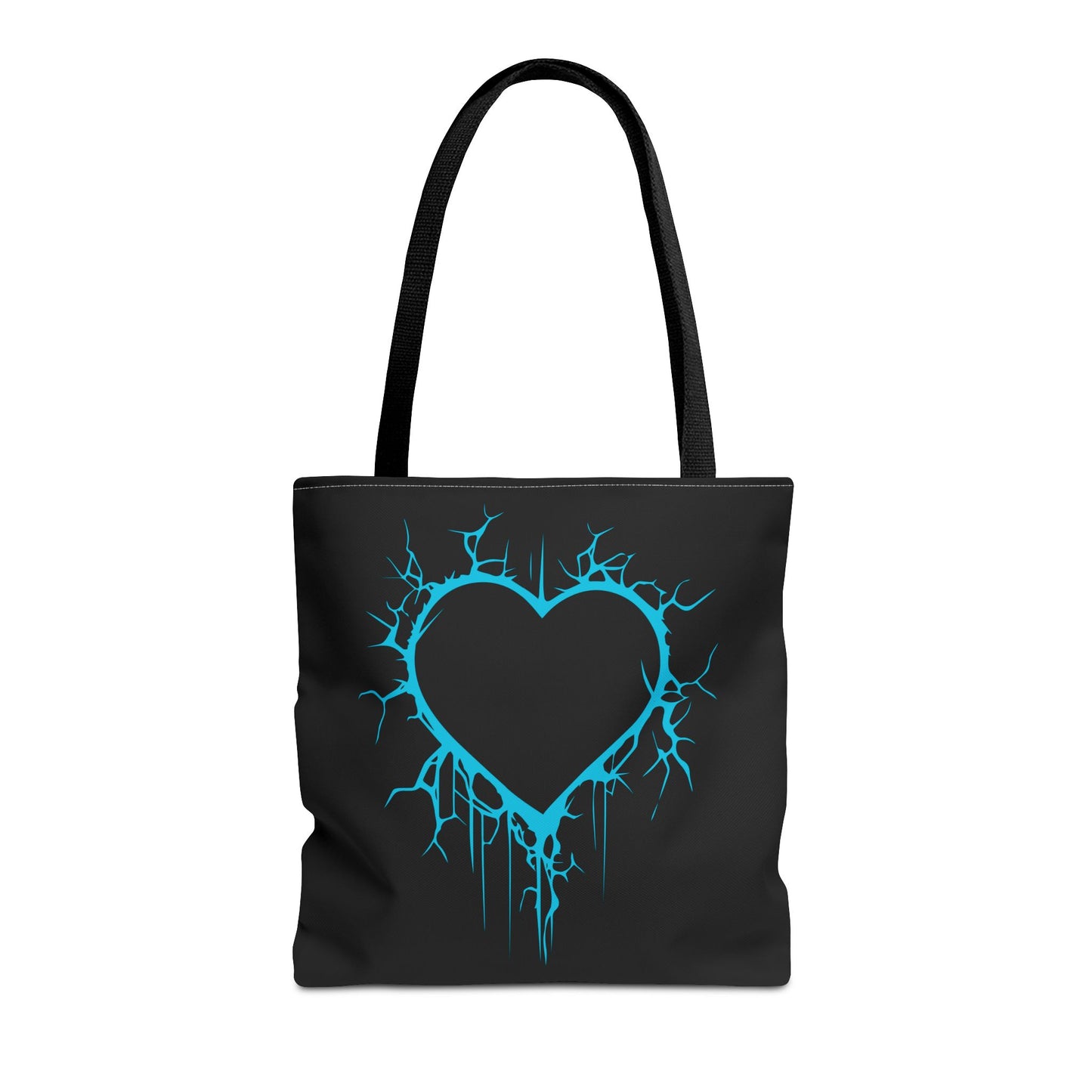 Lightning-Cracked Heart Tote Bag (in Electric Blue) - (The Only Hearts Collection)