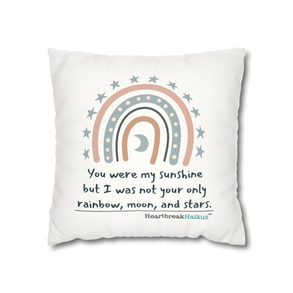 You Were My Sunshine Haiku - Faux Suede Square Pillowcase (Summer 2025 collection)