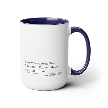 Safer as Pluto - Two-Tone Coffee Mug