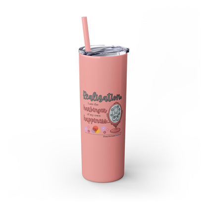 Harbinger of Happiness Haiku - Skinny Venti Tumbler with Eco-Friendly, Reusable, Matching Straw, 20oz