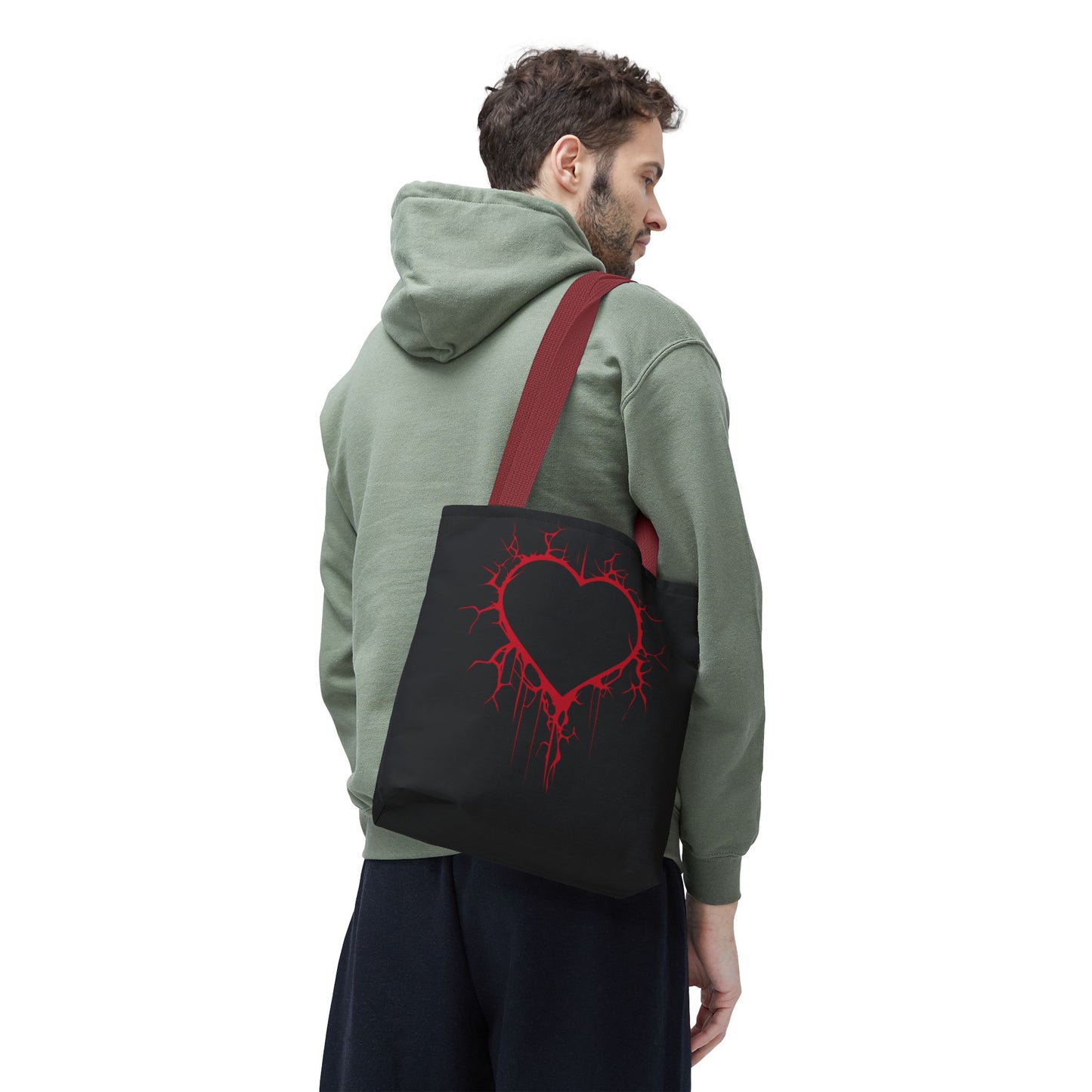 Cracked Heart Tote Bag (in Crimson) - (The Only Hearts Collection)