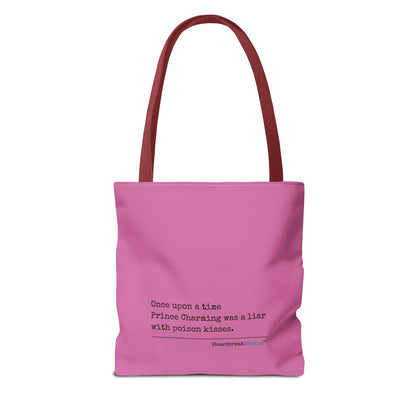 Prince Charming's Poison Kisses Haiku - Tote Bag (Dual-sided print in Candy Pink)