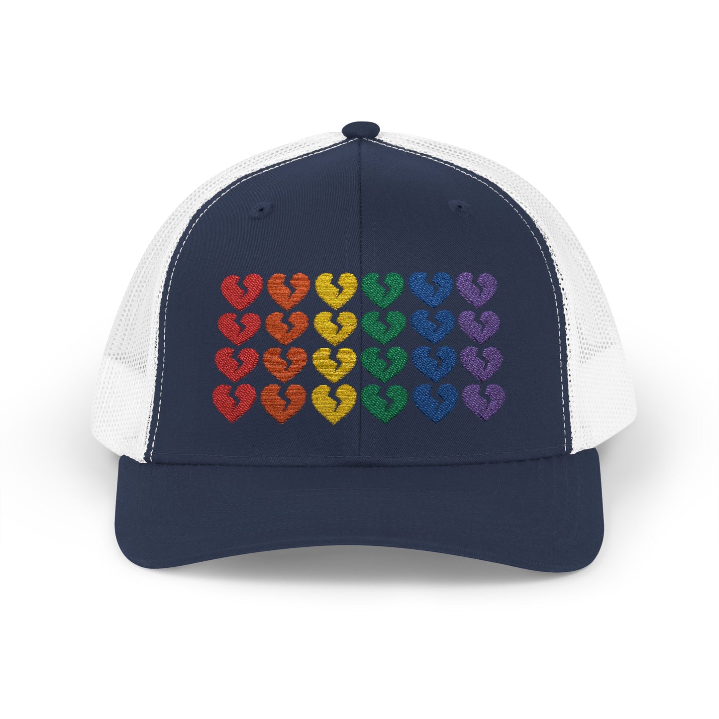 Rainbow Heartbreak Collection - Embroidered Trucker Hat (Only Hearts Collection)