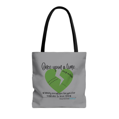 A Lonely Creature Begged Frankenstein Haiku - Tote Bag (Dual-sided print in Stone Grey)