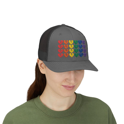 Rainbow Heartbreak Collection - Embroidered Trucker Hat (Only Hearts Collection)