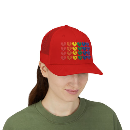 Rainbow Heartbreak Collection - Embroidered Trucker Hat (Only Hearts Collection)