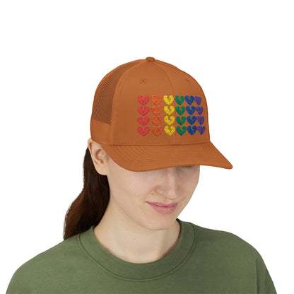 Rainbow Heartbreak Collection - Embroidered Trucker Hat (Only Hearts Collection)