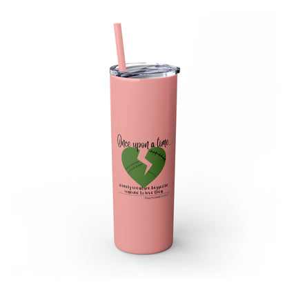 A Lonely Creature Begged Frankenstein Haiku - Skinny Venti Tumbler with Eco-Friendly, Reusable, Matching Straw, 20oz