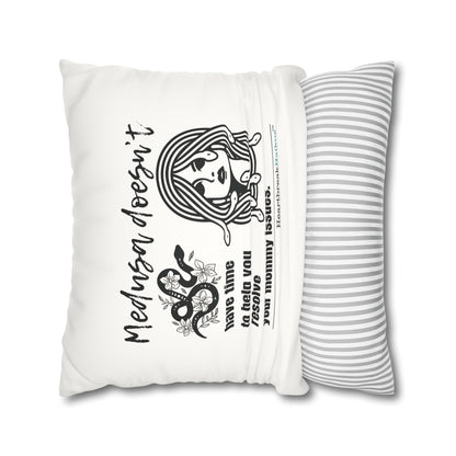 Medusa and Your Mommy Haiku - Faux Suede Square Pillowcase