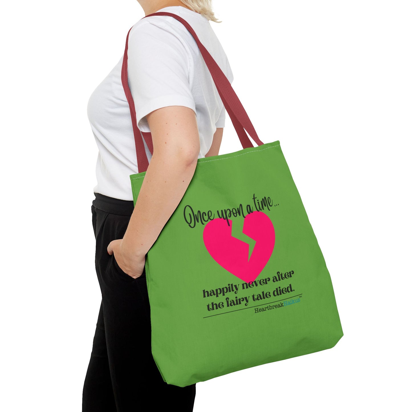 The Fairy Tale Died Haiku - Tote Bag (Dual-sided print in Wicked Green)