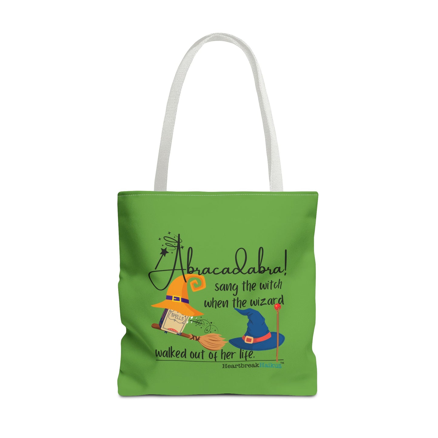 Abracadabra Sang the Witch Haiku - Tote Bag (Dual-sided print in Avocado Green)