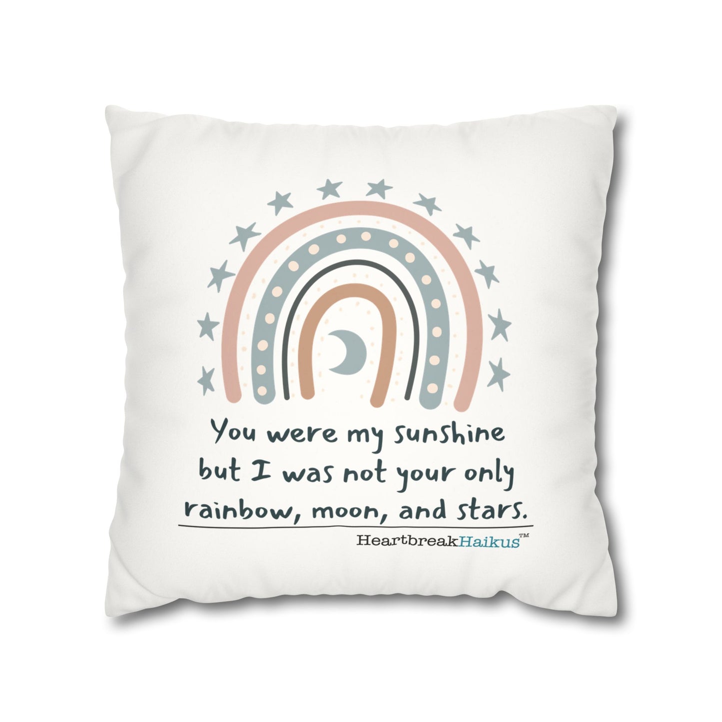 You Were My Sunshine Haiku - Faux Suede Square Pillowcase (Summer 2025 collection)