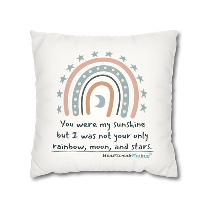 You Were My Sunshine Haiku - Faux Suede Square Pillowcase (Summer 2025 collection)