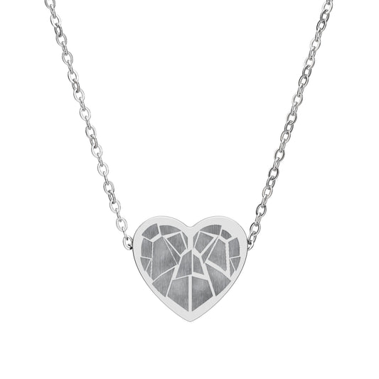 Engraved Shattered Heart Necklace — Personalized Heart Pendant (The Only Hearts Collection)