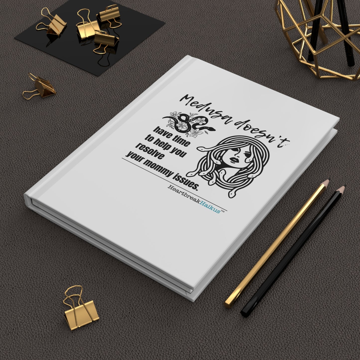 Medusa and Your Mommy Haiku - Hardcover Journal (Dual-Design, Matte Finish)