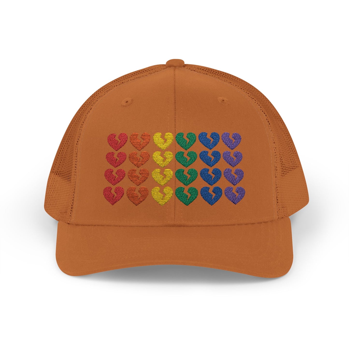 Rainbow Heartbreak Collection - Embroidered Trucker Hat (Only Hearts Collection)