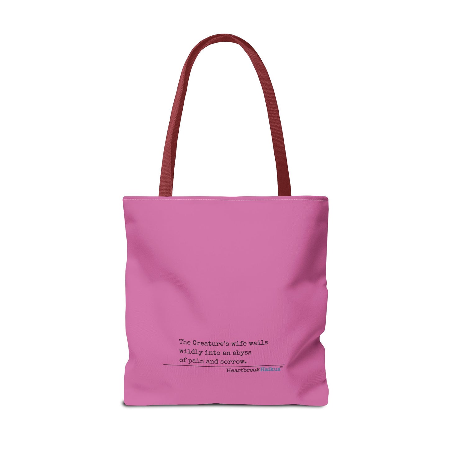 The Creature's Wife Wails Wildly Frankenstein Haiku - Tote Bag (dual-sided print in Candy Pink)