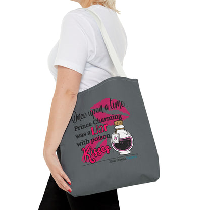 Prince Charming's Poison Kisses Haiku - Tote Bag (Dual-sided print in Moody Grey)
