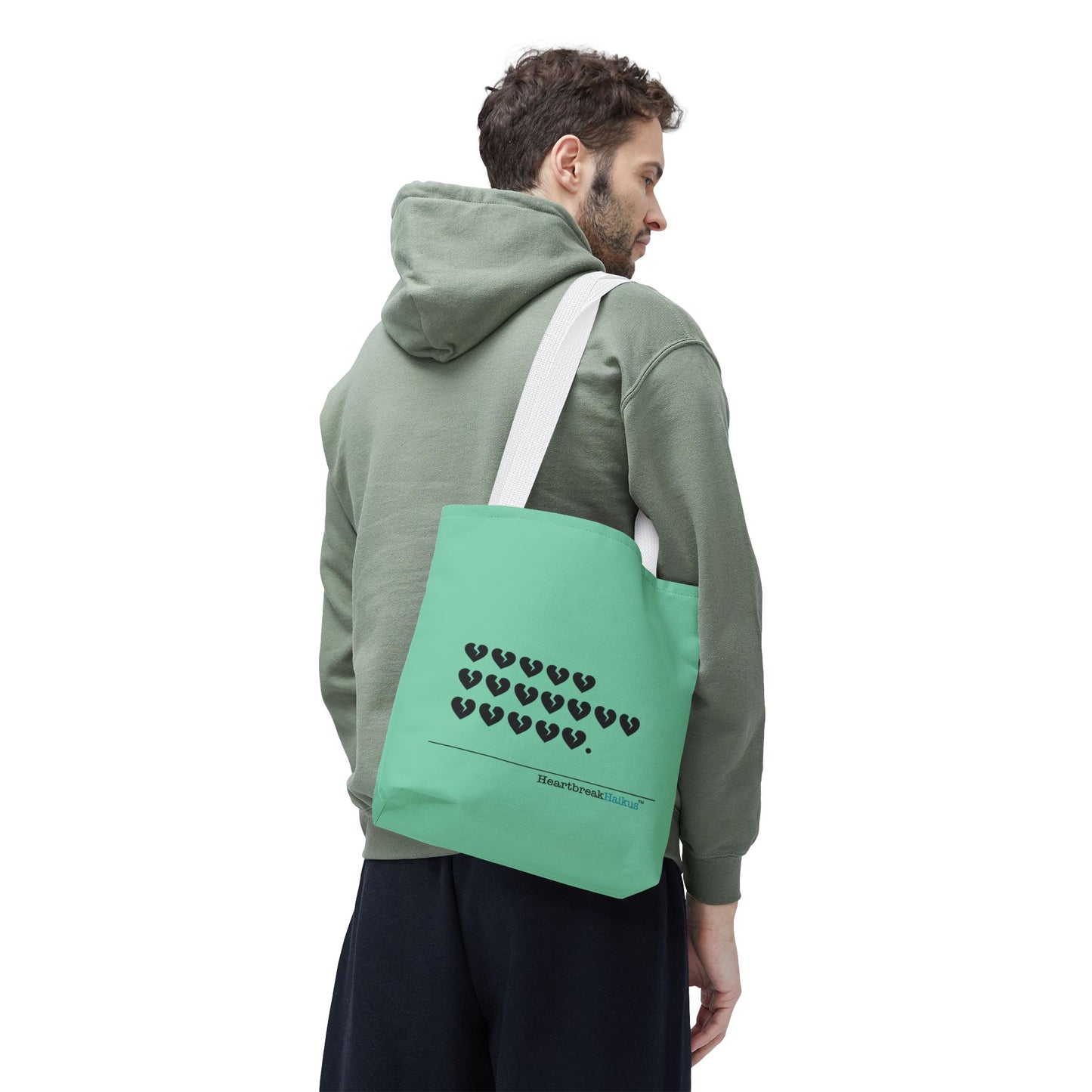 "Hieroglyph Heartbreak Haiku" Tote Bag (in Spearmint)