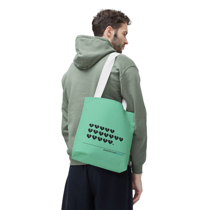 "Hieroglyph Heartbreak Haiku" Tote Bag (in Spearmint)