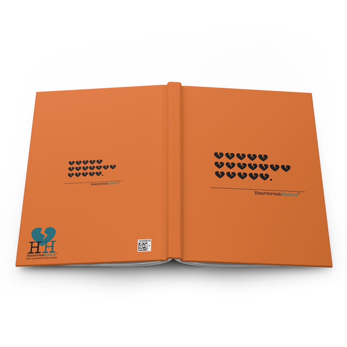 Hieroglyph Heartbreak Haiku - Hardcover Journal Design in Tangerine Orange