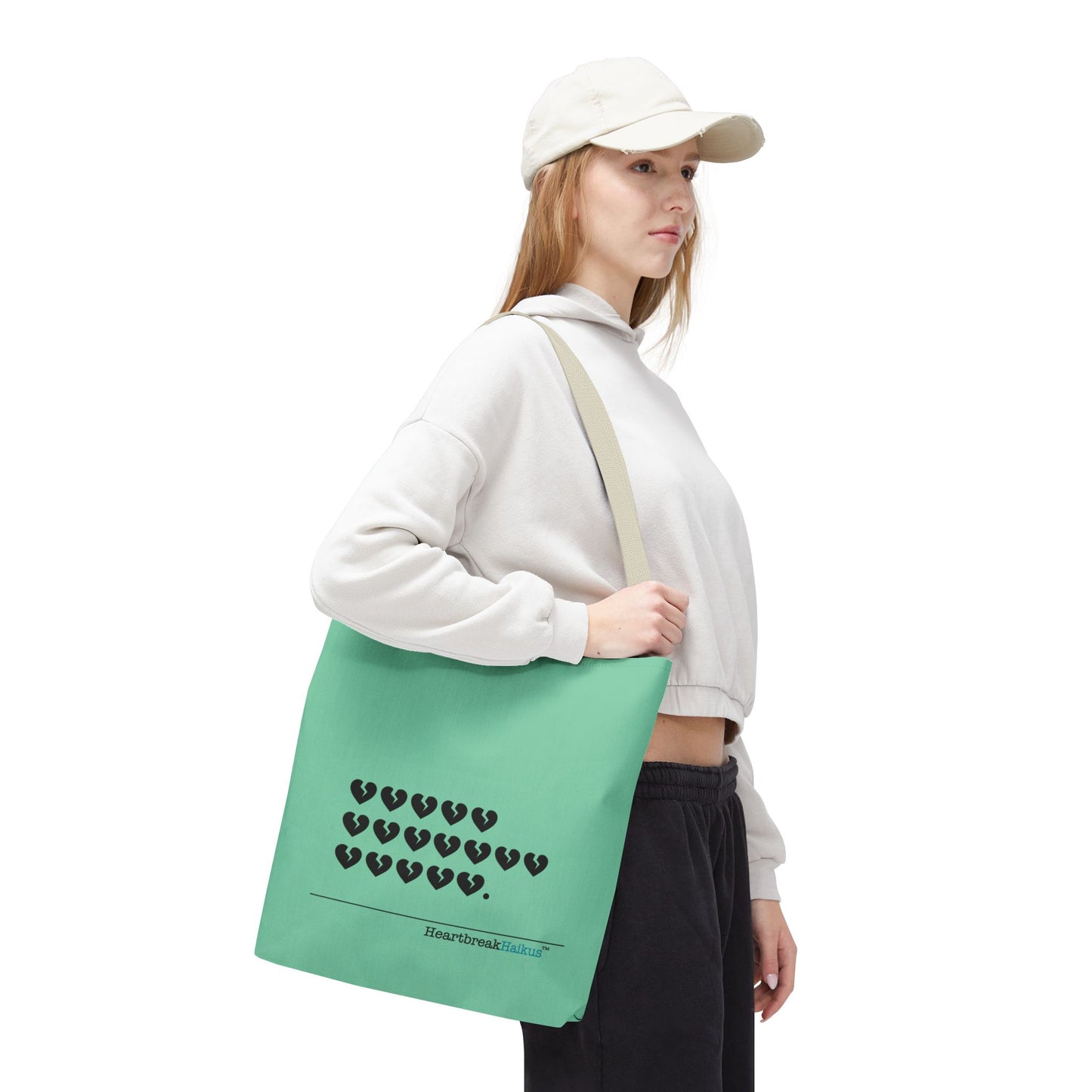 "Hieroglyph Heartbreak Haiku" Tote Bag (in Spearmint)
