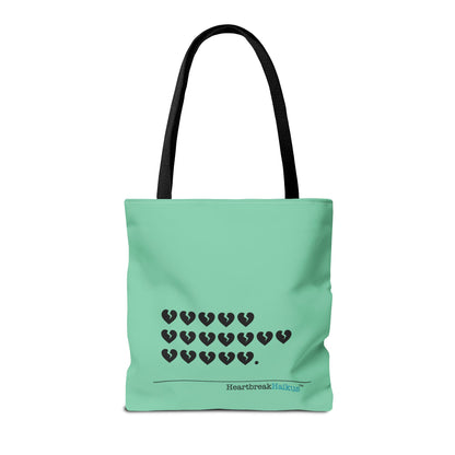 "Hieroglyph Heartbreak Haiku" Tote Bag (in Spearmint)