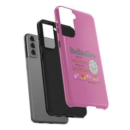 Harbinger of Happiness Tough Phone Cases (pink), iPhone 11-16 or Samsung Galaxy S21-S24