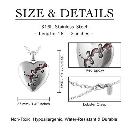 Stitched Heart Necklace - Cure For A Broken Heart