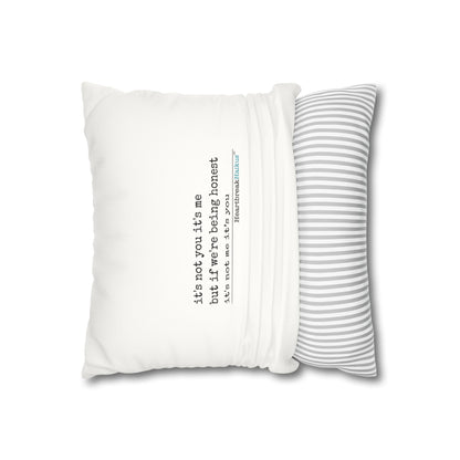 It's Not Me/You Haiku - Faux Suede Square Pillowcase (Rainbow Heartbreak Collection)