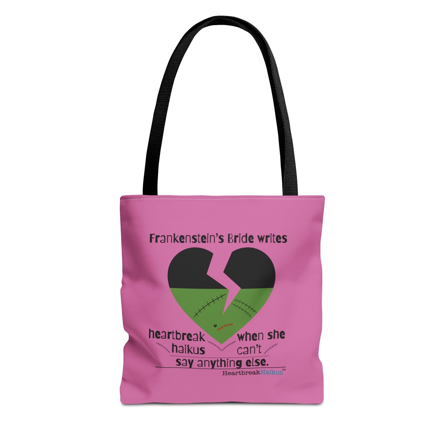 Frankenstein's Bride Writes Heartbreak Haikus - Tote Bag (Dual-sided print in Candy Pink)