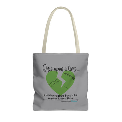 A Lonely Creature Begged Frankenstein Haiku - Tote Bag (Dual-sided print in Stone Grey)