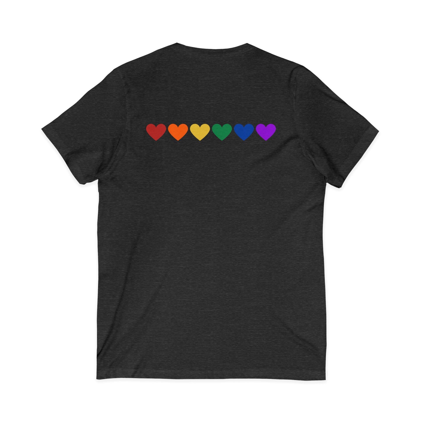 Rainbow Hearts - Jersey Short Sleeve V-Neck Tee