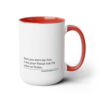 Safer as Pluto - Two-Tone Coffee Mug
