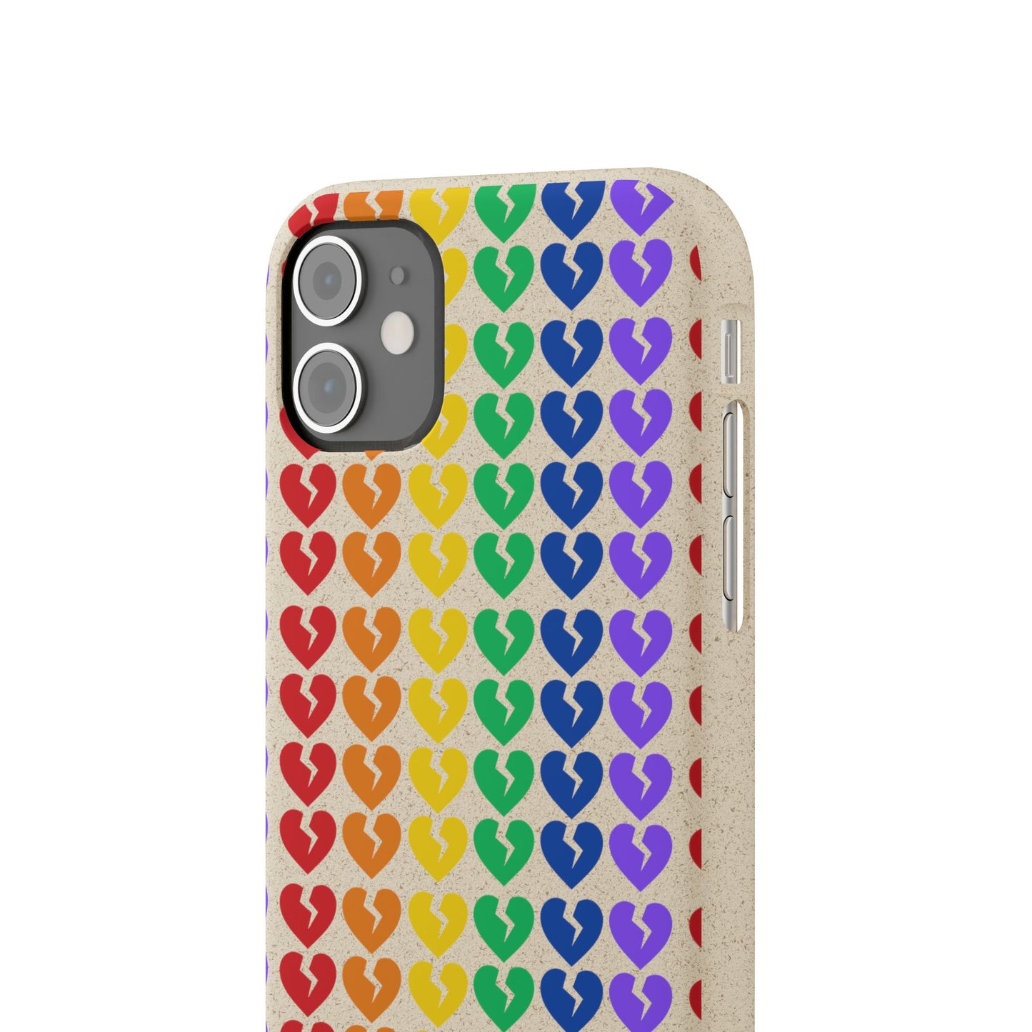 Rainbow Hearts Collection Pattern - Biodegradable Phone Case, Eco-Friendly Phone Cover (Only Hearts Collection)