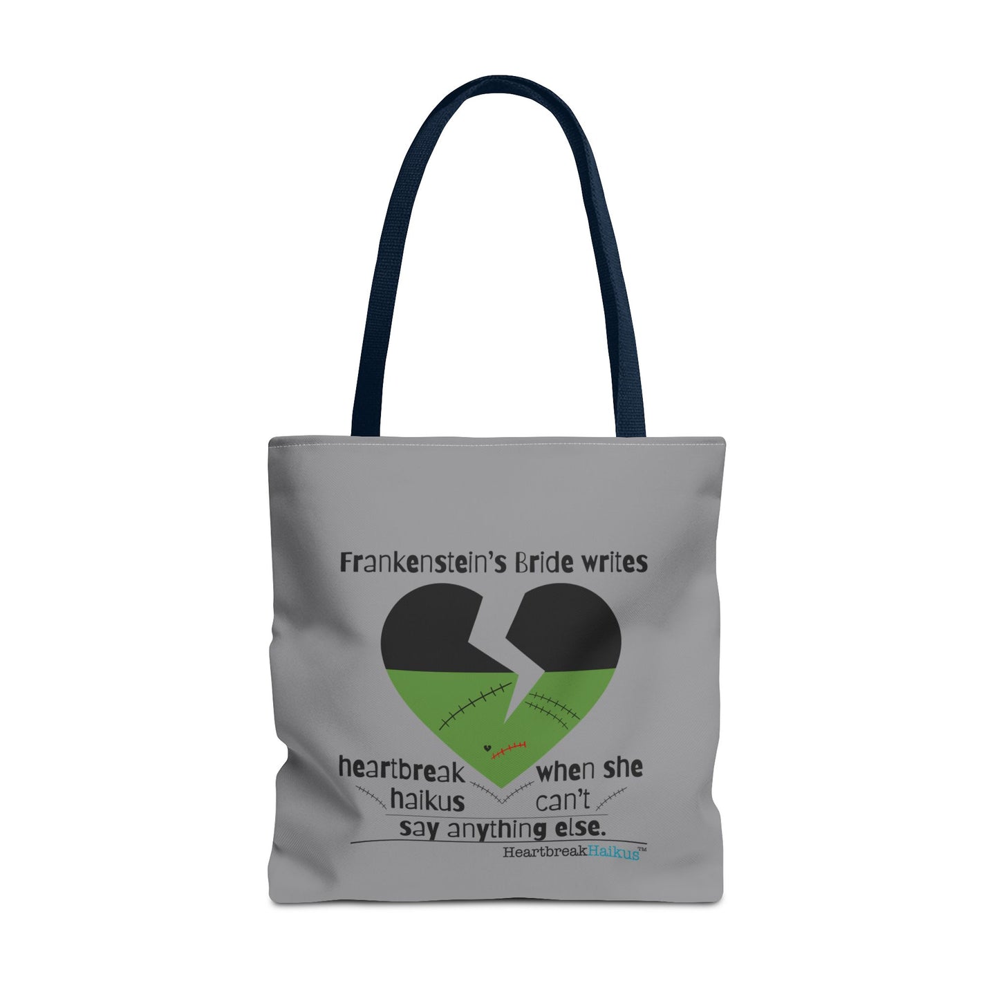 Frankenstein's Bride Writes Heartbreak Haikus - Tote Bag (Dual-sided print in Stone Grey)