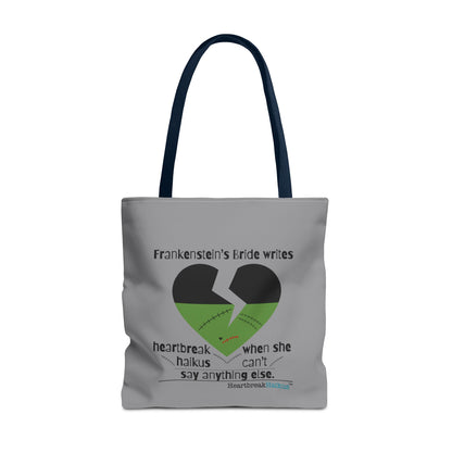 Frankenstein's Bride Writes Heartbreak Haikus - Tote Bag (Dual-sided print in Stone Grey)
