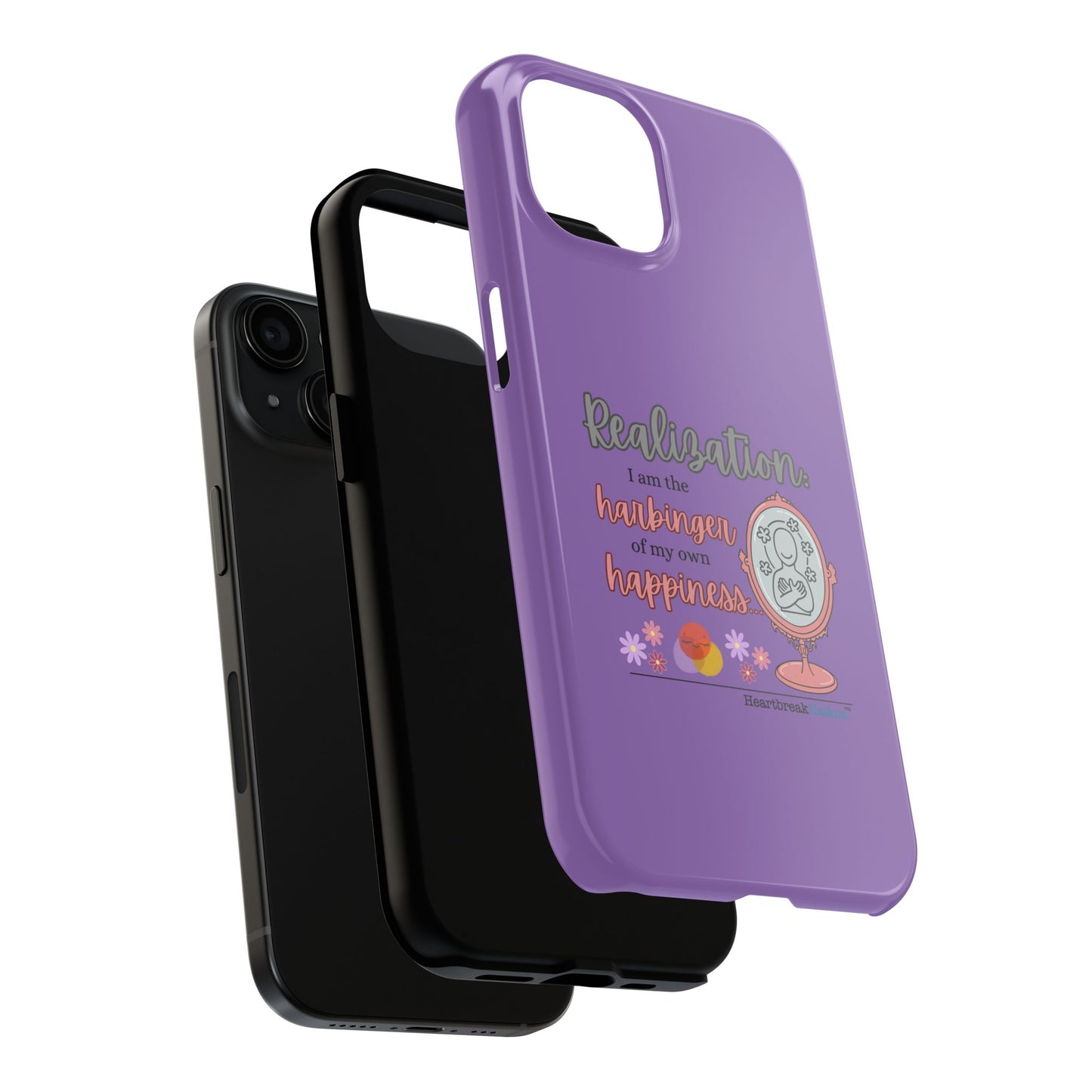 Harbinger of Happiness Tough Phone Cases (purple) available for iPhone 11-16 or Samsung Galaxy S21-S24