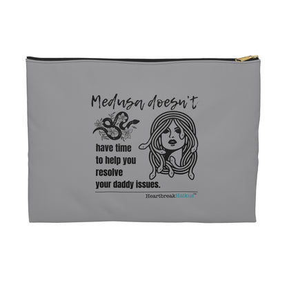 Medusa and Your Daddy Haiku - Accessory Pouch in Stone Grey