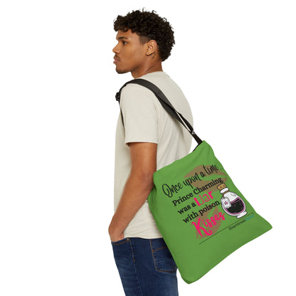 Prince Charming's Poison Kisses Haiku - Adjustable Tote Bag in Wicked Green