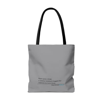 A Lonely Creature Begged Frankenstein Haiku - Tote Bag (Dual-sided print in Stone Grey)