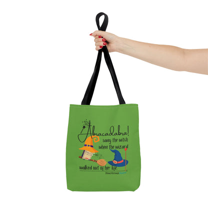 Abracadabra Sang the Witch Haiku - Tote Bag (Dual-sided print in Avocado Green)