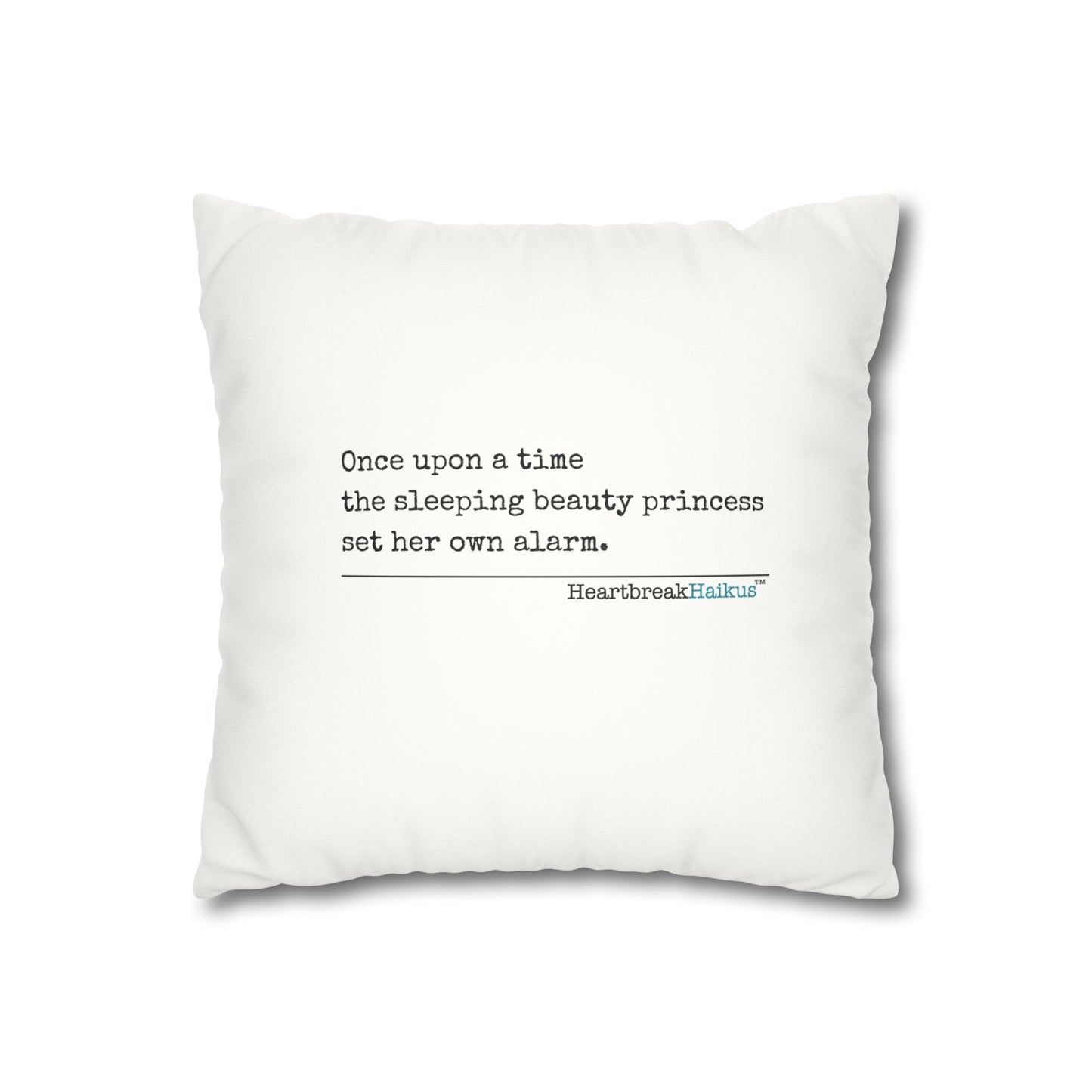 "Sleeping Beauty's Alarm" Faux Suede Square Pillowcase