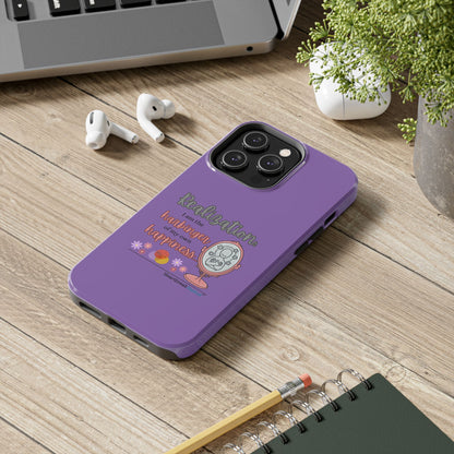 Harbinger of Happiness Tough Phone Cases (purple) available for iPhone 11-16 or Samsung Galaxy S21-S24