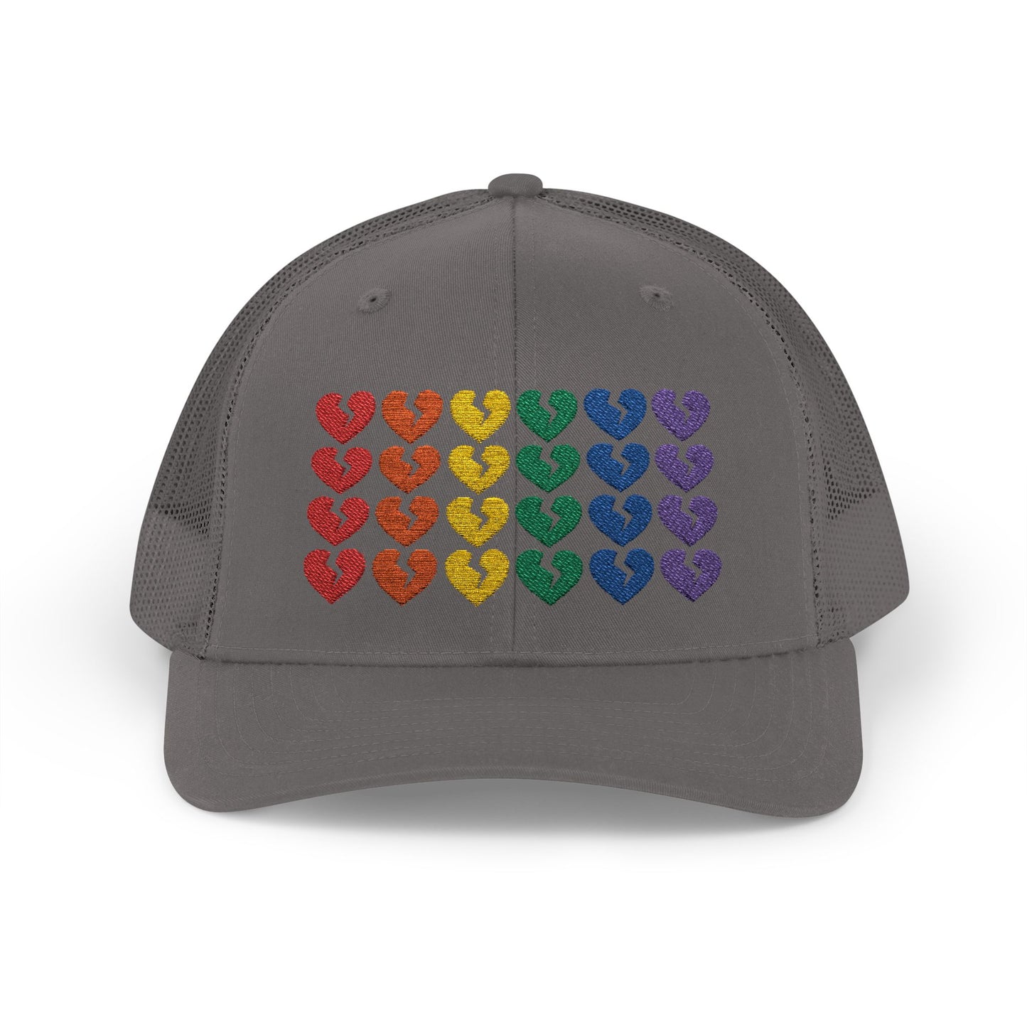 Rainbow Heartbreak Collection - Embroidered Trucker Hat (Only Hearts Collection)